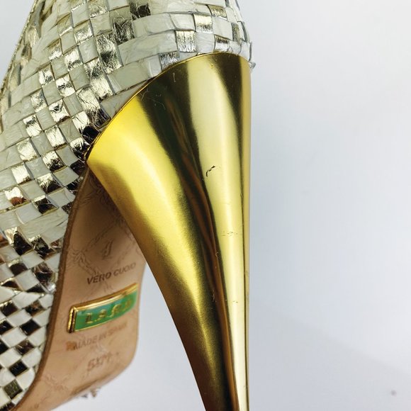 L.A.M.B Gold/White Davi Pumps - Picture 5 of 11